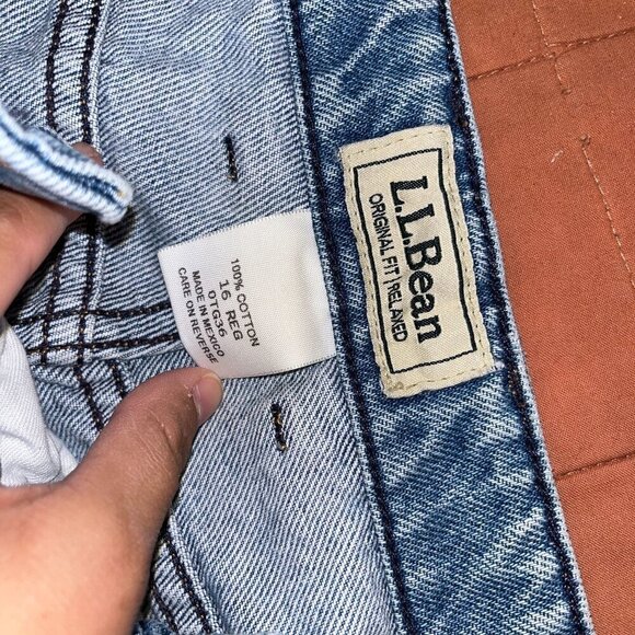 L.L. Bean Womens Original Fit Jeans Size 16 Elastic Waist 100% Cotton - Picture 6 of 9